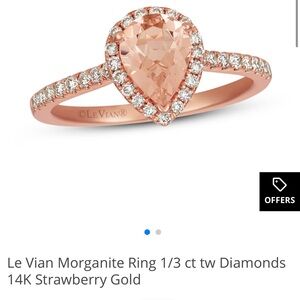 Levian Pink and Gold Morganite Diamond Ring